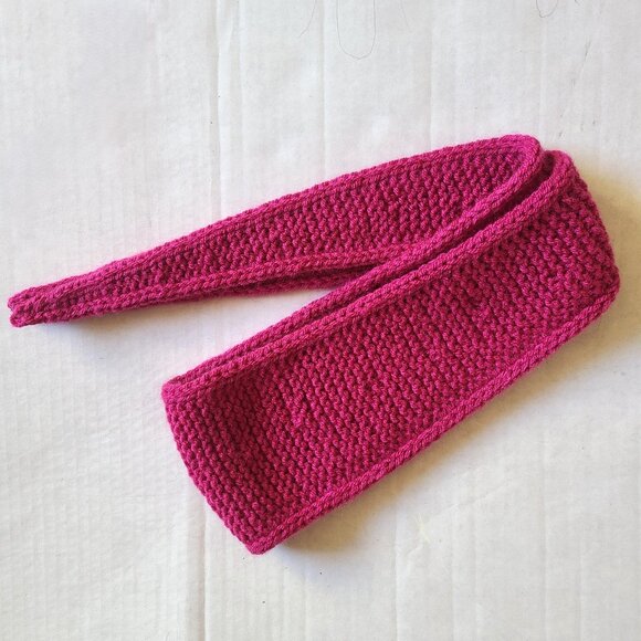 Sophie Scarf Classic Design Small Double Wrap Handmade Knitted Acrylic Magenta - Picture 5 of 15